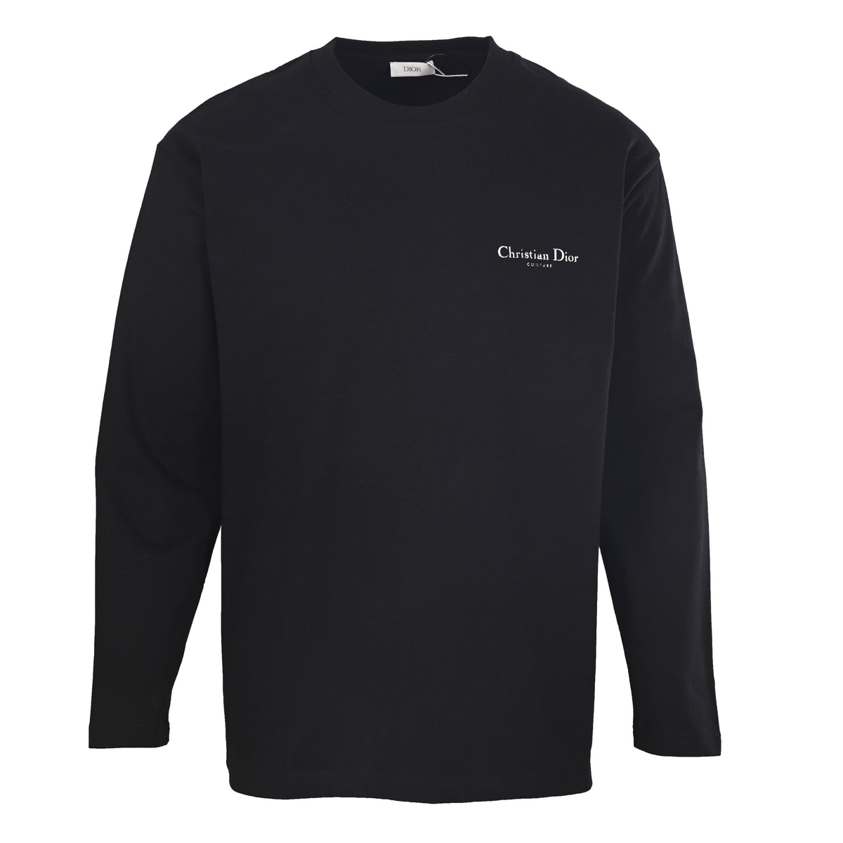 Christian Dior Front and Back Lettering Print Long Sleeve T-Shirt, Graphic Tee for Casual Streetwear