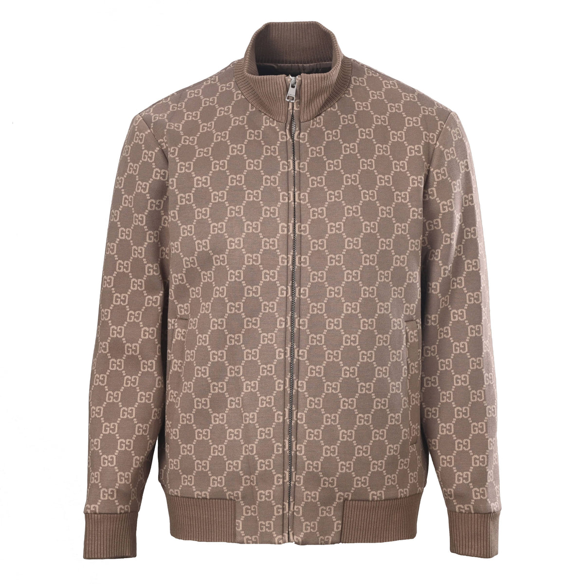 Gucci Unisex GG Jacquard Knit Bomber Jacket