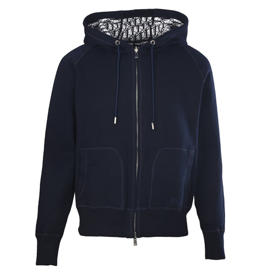 Christian Dior Reversible Cashmere Zip-Up Jacket with Monogram Jacquard, Smart Casual Layering Outerwear