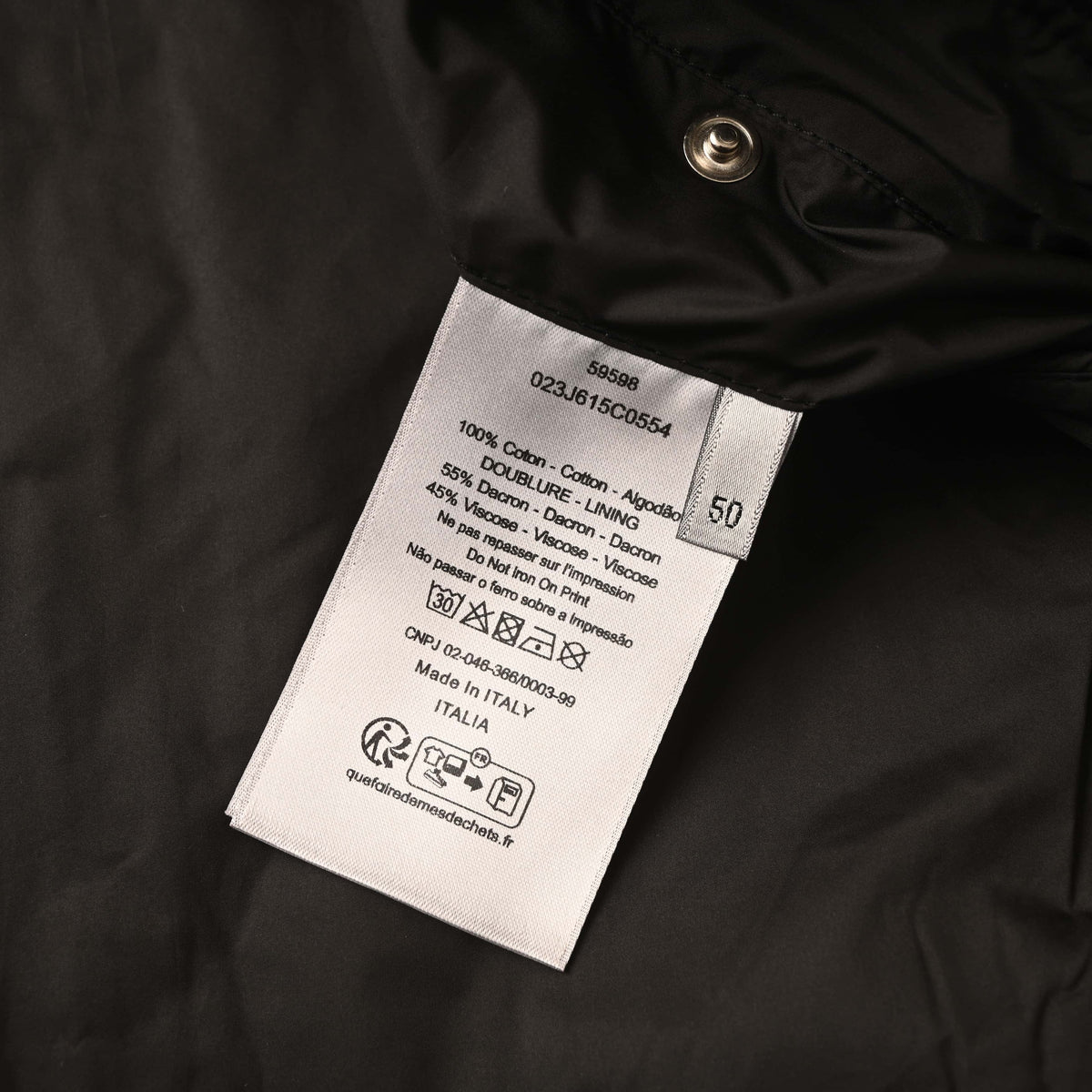 Christian Dior Embossed Quilted Hooded Zip-Up Jacket with CD Chest Detail, Casual Streetwear Outerwear