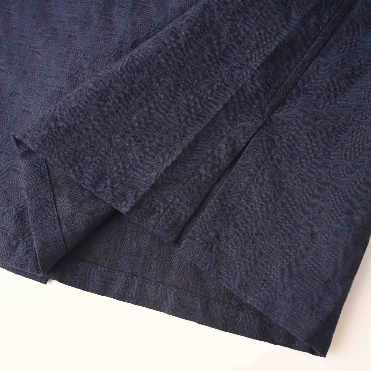 Christian Dior Subtle Jacquard Short-Sleeve Shirt with Woven Pattern for Smart Casual Styling