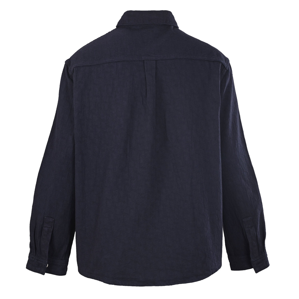 Christian Dior Long-Sleeve Denim Shirt with Subtle All-Over Pattern for Casual Streetwear