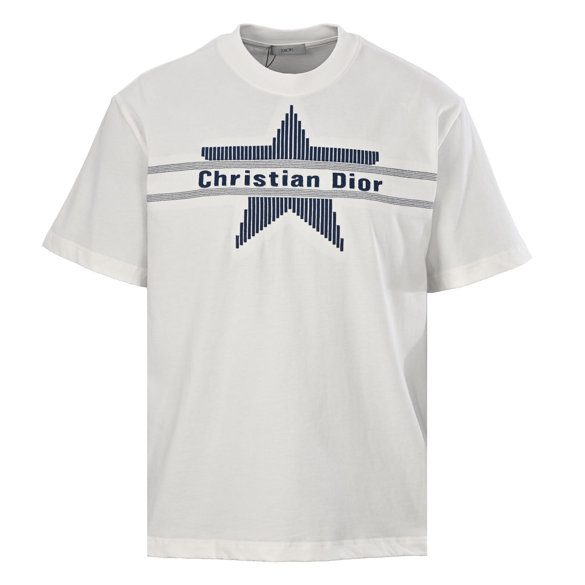 Christian Dior Five-Point Star Embroidered T-Shirt with Classic Short Sleeves for Everyday Casual and Streetwear Styling