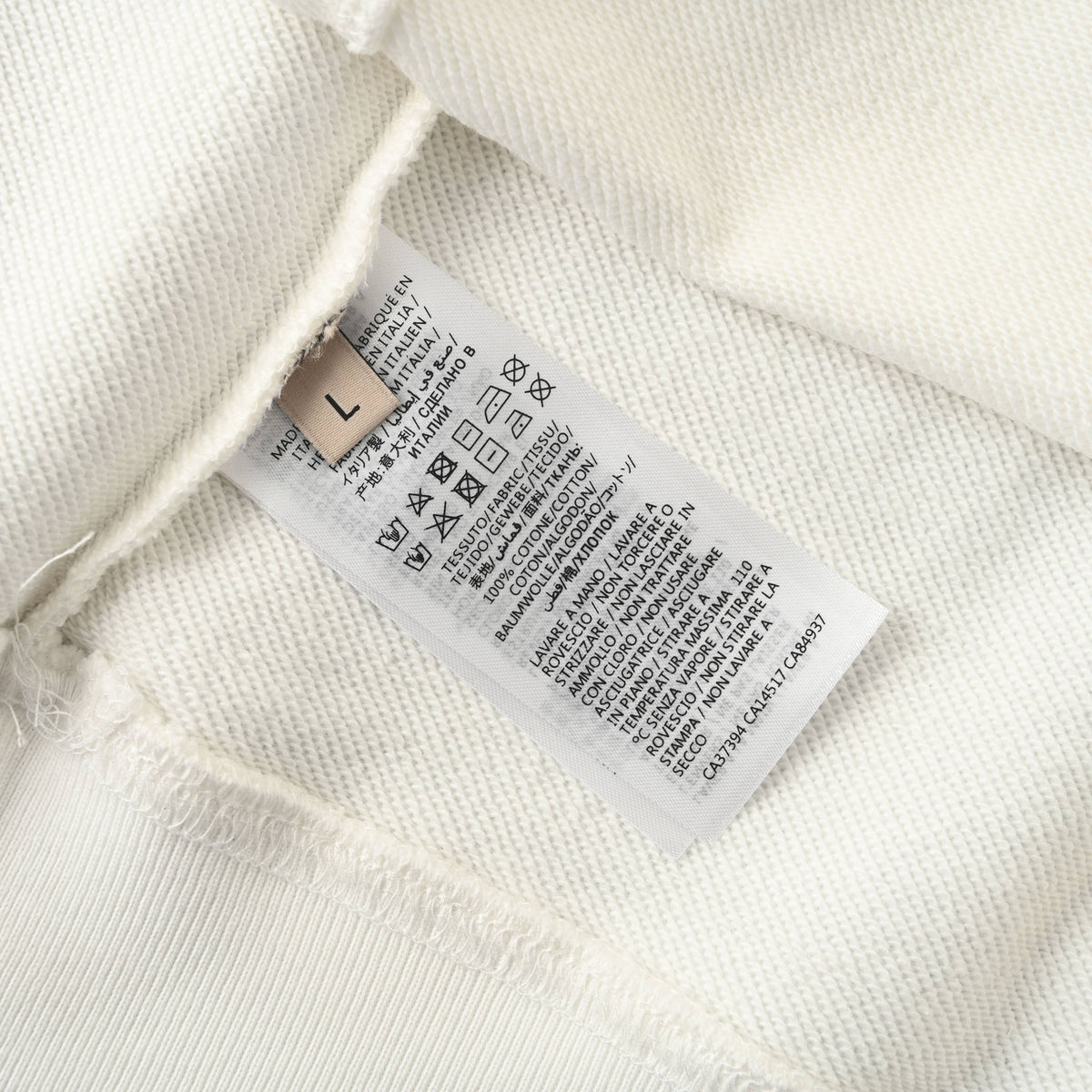 Gucci White Wave Graphic Embroidered Logo Cotton Hoodie