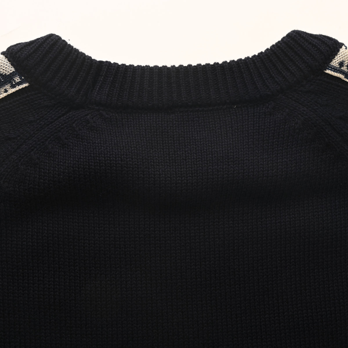 Christian Dior Side Lettering Jacquard Crewneck Sweater, Statement Pullover for Smart Casual Outfits