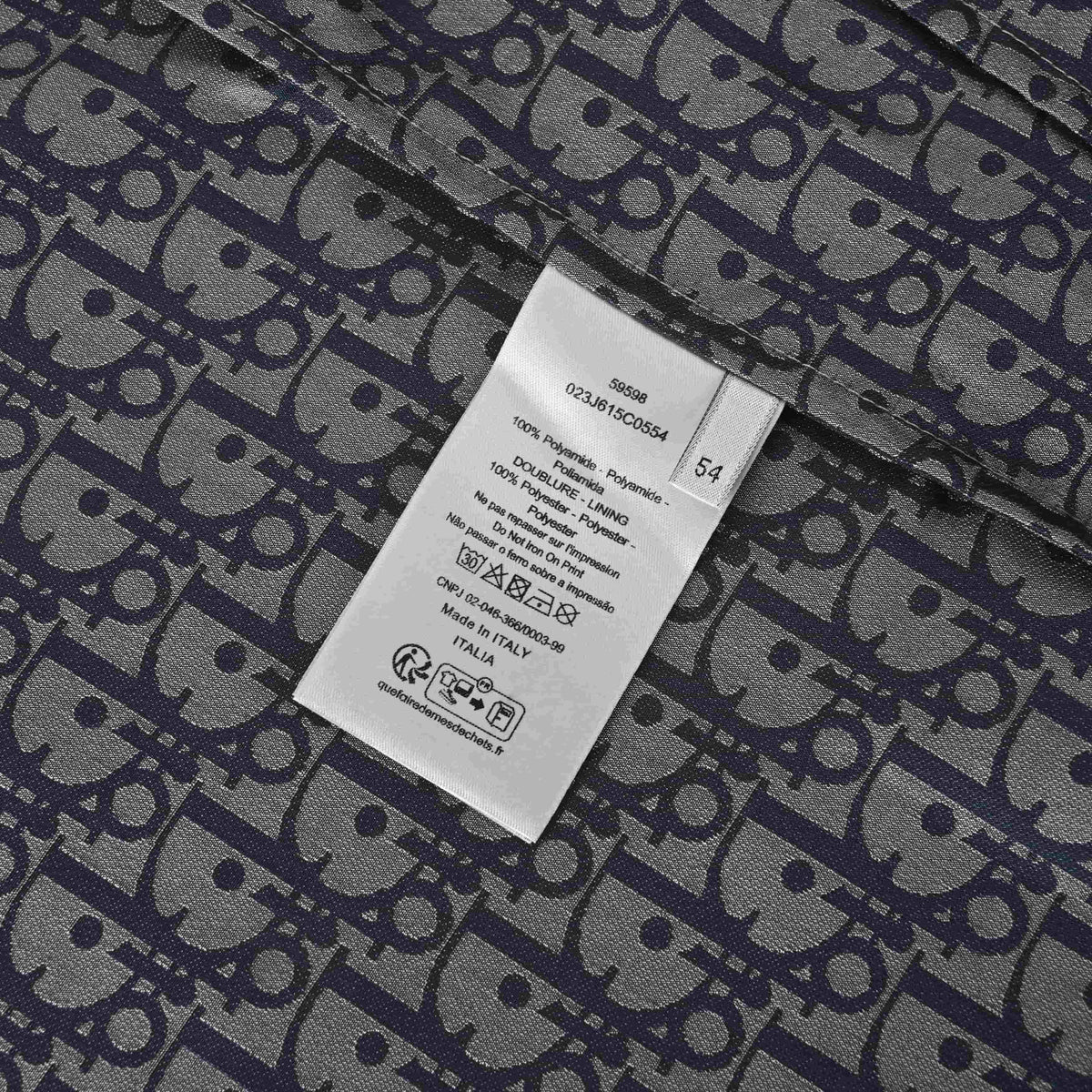 Christian Dior Bee Embroidered Collared Zip-Up Jacket with Chest Zip Trim, Smart Casual Outerwear