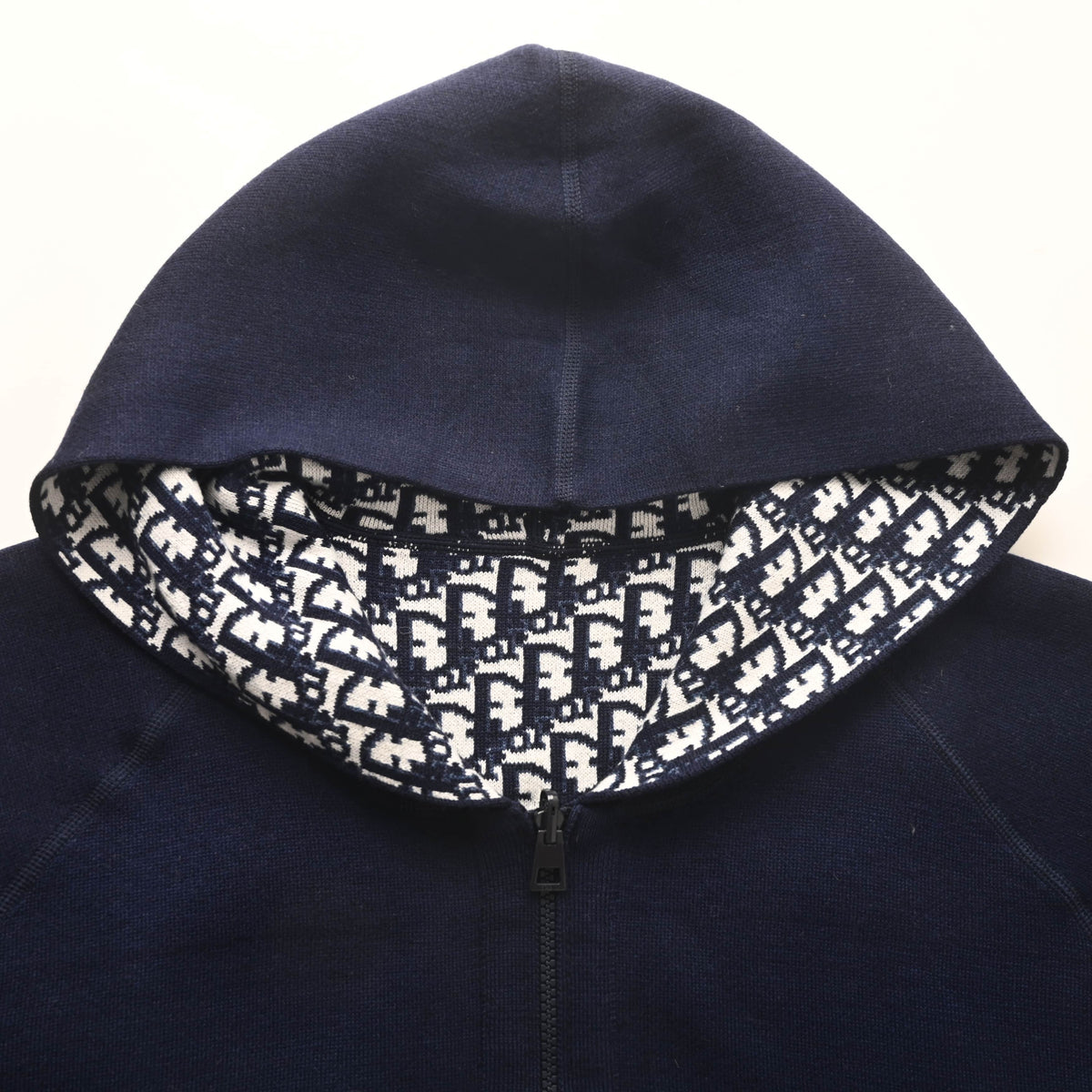 Christian Dior Oblique Reversible Cashmere Knit Jacket, Monogram Jacquard Outerwear with Back Lettering