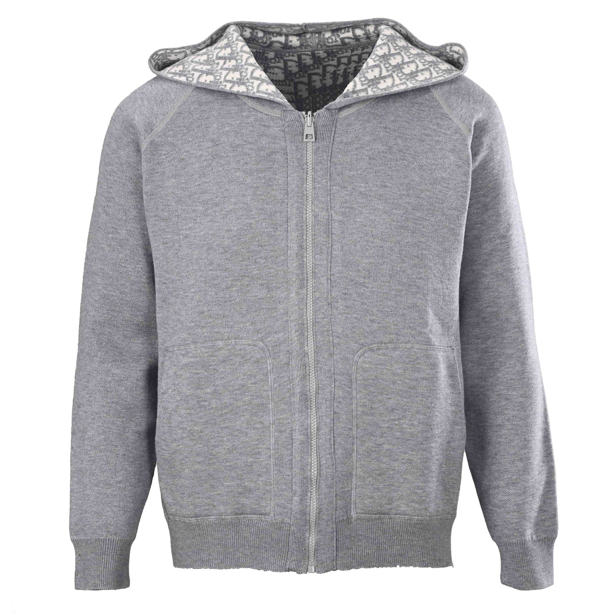 Christian Dior Back Lettering Cashmere Knit Jacket, Reversible Oblique Monogram Jacquard Layering Style
