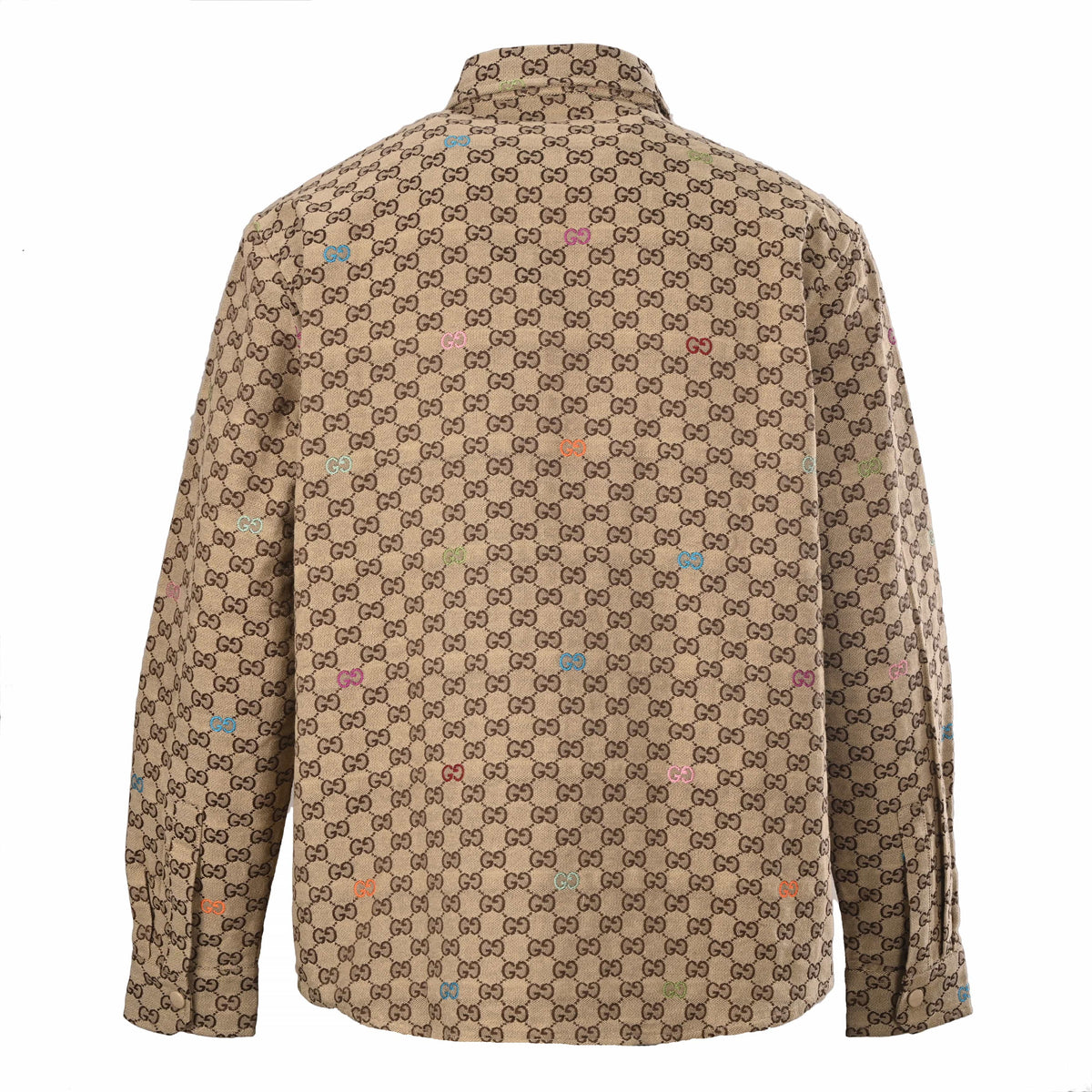 Gucci Multicolor GG Jacquard Cotton Canvas Shirt Jacket