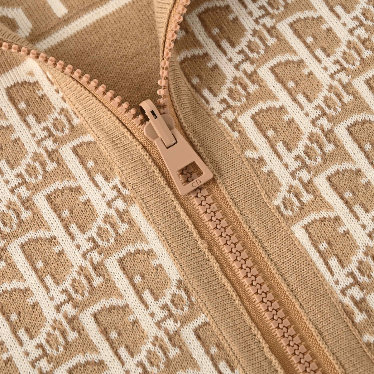 Christian Dior Monogram Jacquard Reversible Cashmere Knit Jacket for Statement Casual Layering