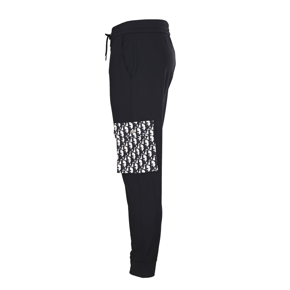 Christian Dior Monogram Cuffed Jogger Pants with Square Label, Letter Embroidery and Side Pockets