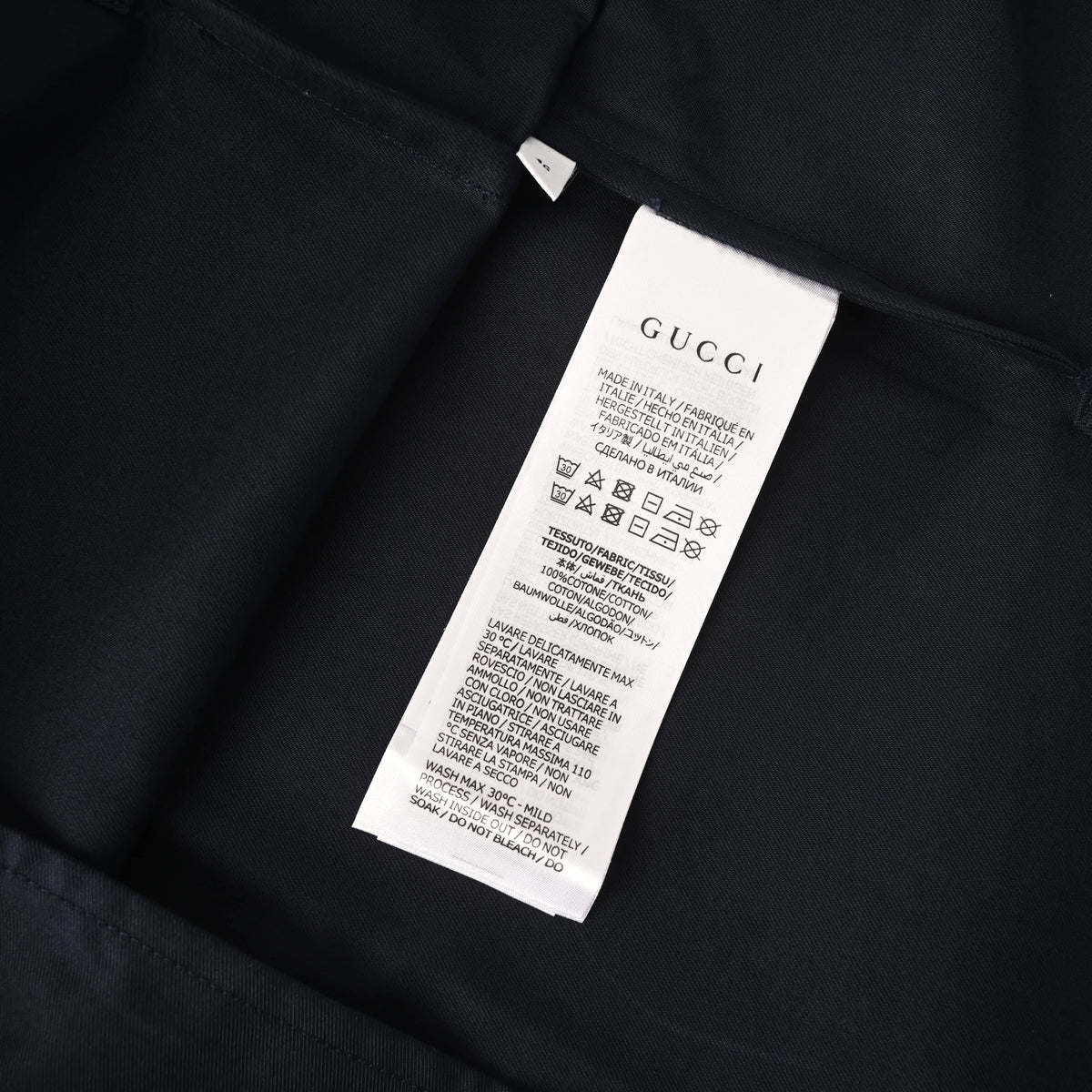 Gucci Navy Firenze 1921 Logo Print Chest Pocket Long-Sleeve Shirt