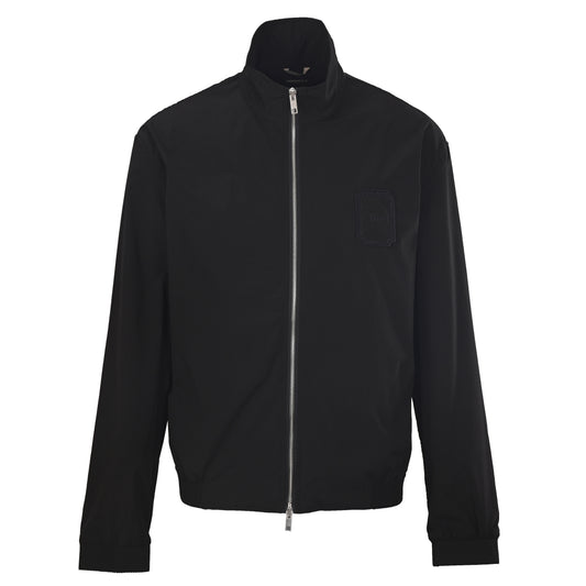 Christian Dior Medaillon Emblem Embroidered Stand-Collar Zip-Up Jacket for Smart-Casual Layering