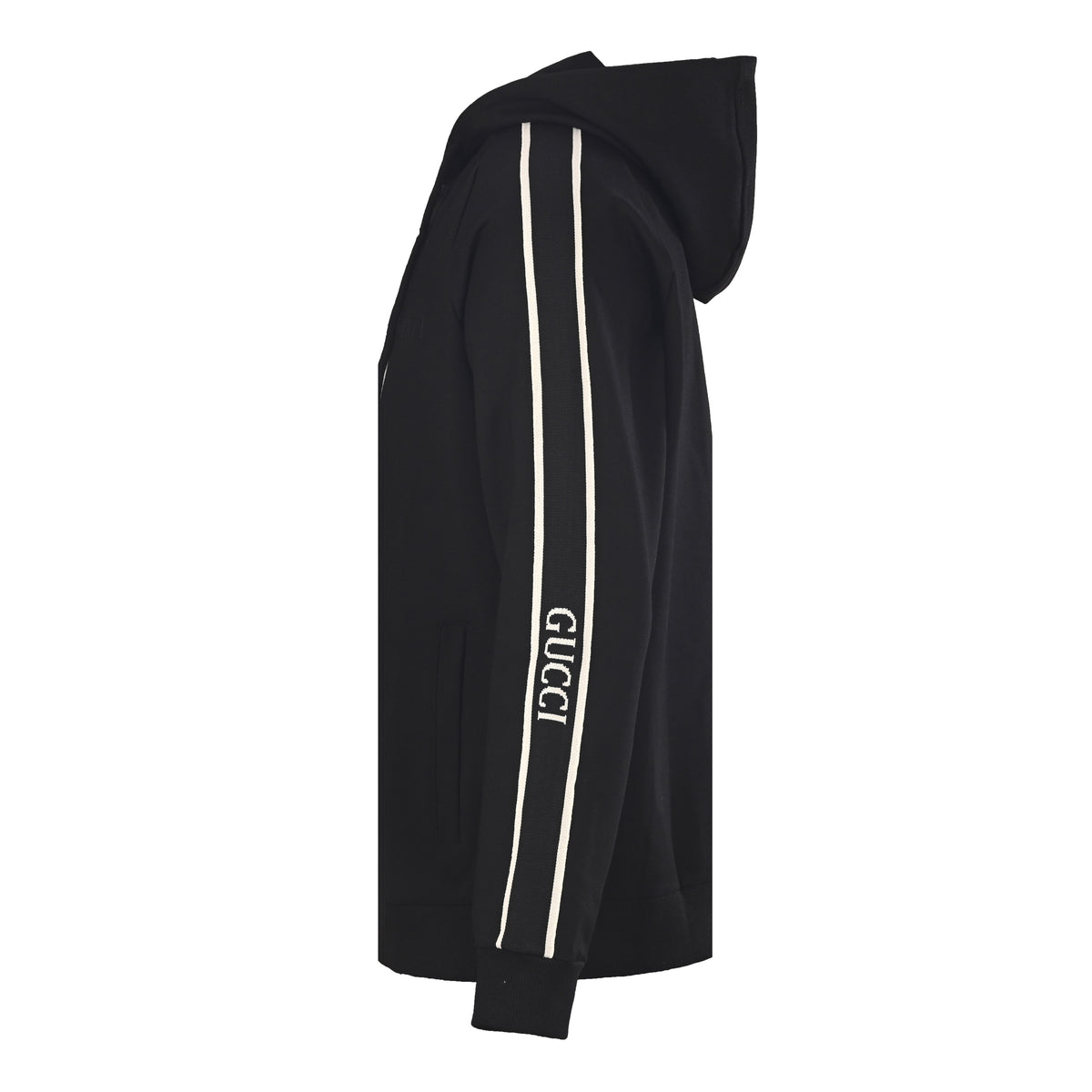 Gucci Unisex Zip-Up Jacket with Lettered Side Webbing