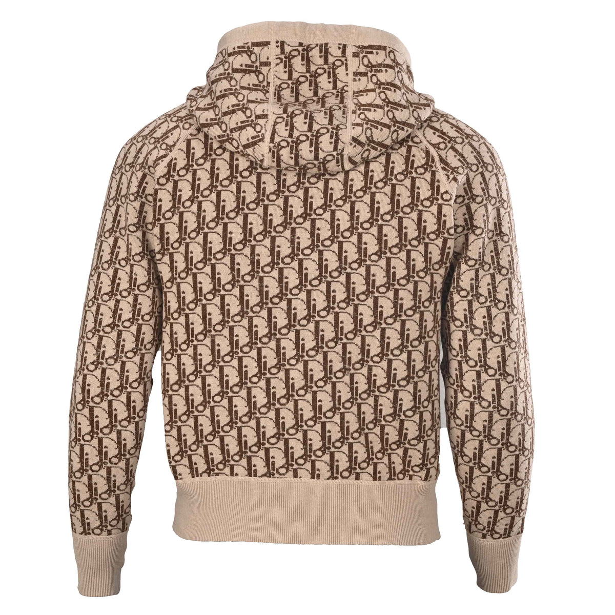 Christian Dior Cashmere Hooded Zip-Up Jacket with Monogram Lining for Casual Layering