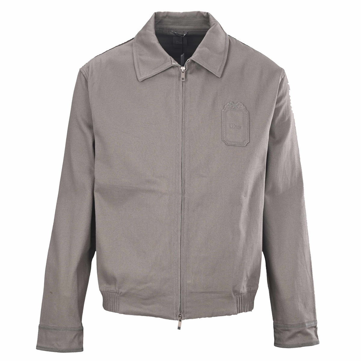 Christian Dior Gabardine Jacket with Embroidered Square Label for Smart Casual Outfits