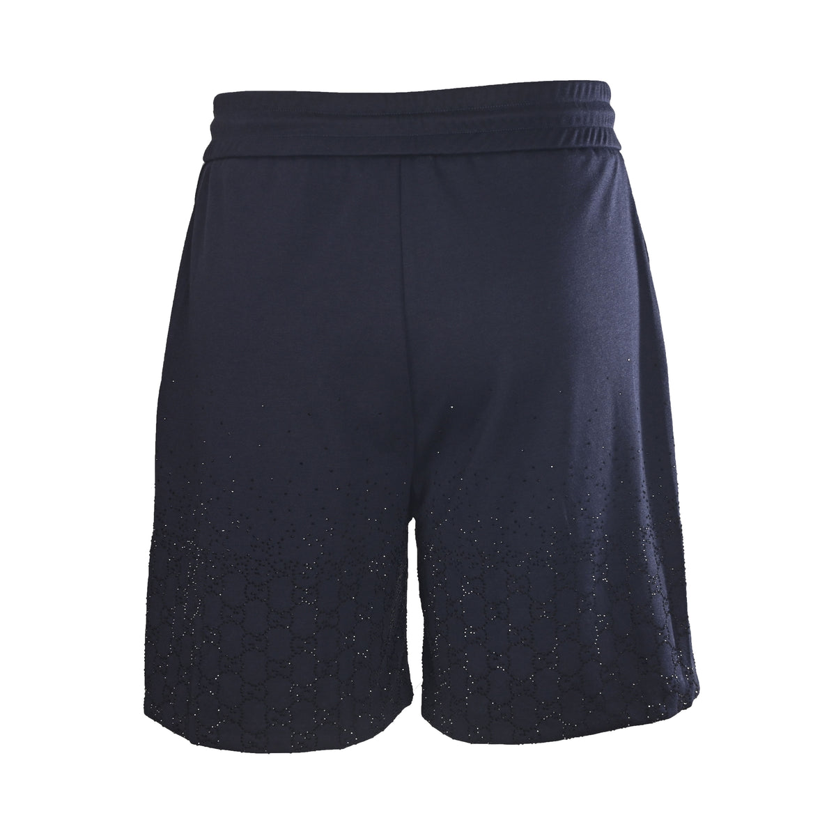 Gucci Navy Rhinestone Embellished Drawstring Shorts