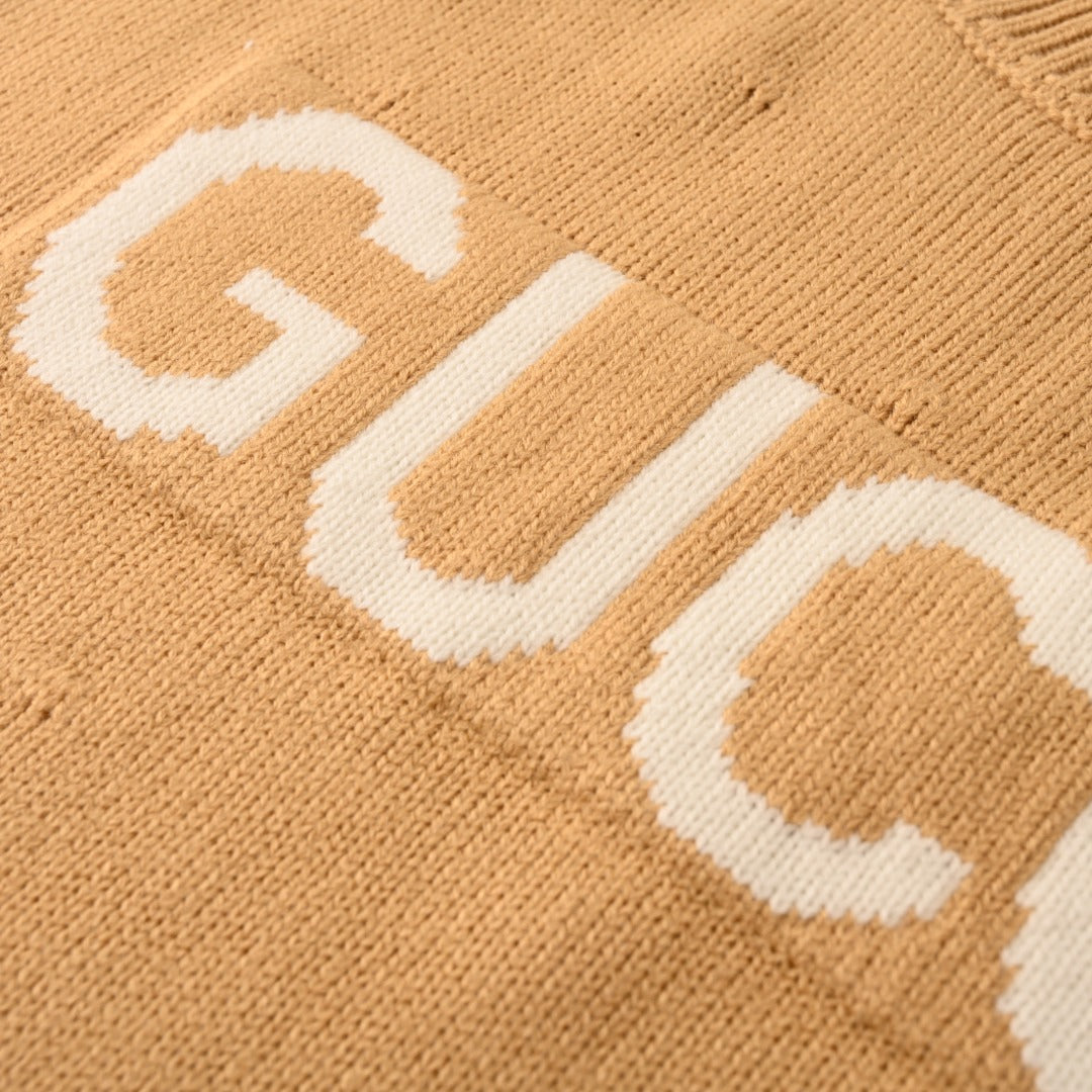 Gucci Unisex Polka Dot Logo Jacquard Wool Sweater