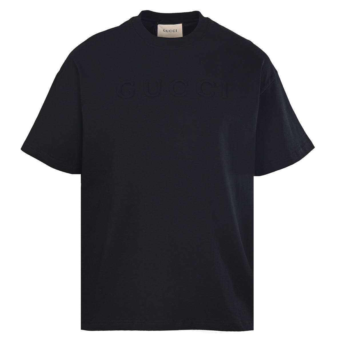 Gucci Black Tonal Embossed Logo Crewneck T-Shirt