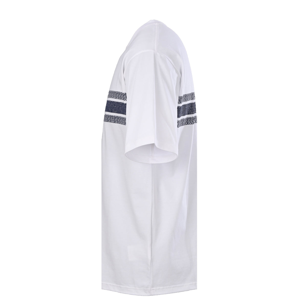 Christian Dior Blue Stripe Lettering Print T-Shirt, Short Sleeve Graphic Tee for Casual Summer Outfits