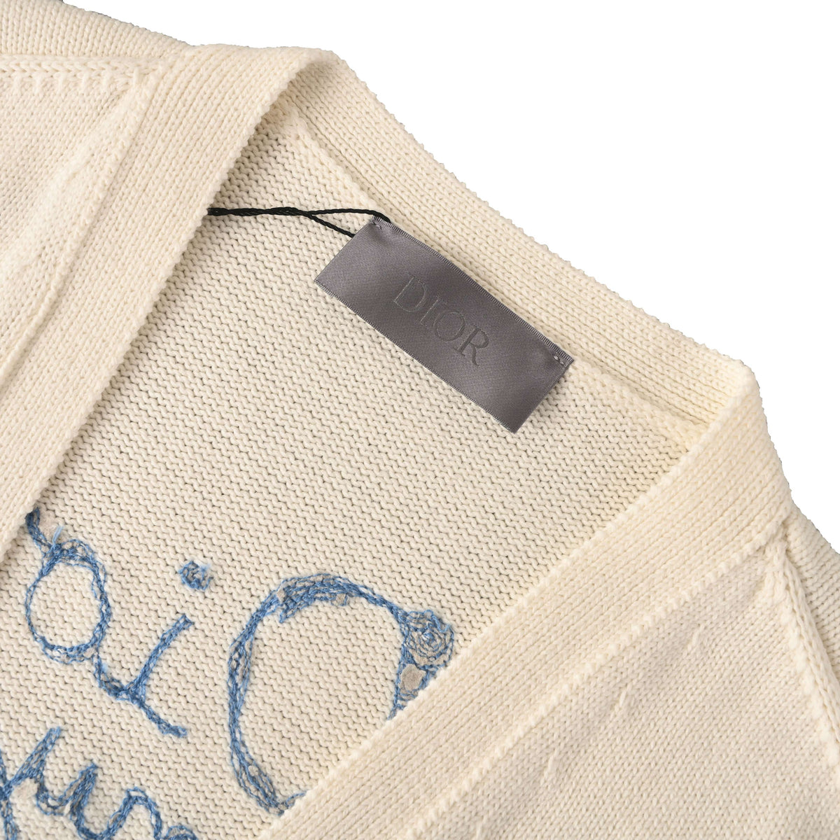 Christian Dior Letter Jacquard Knit Cardigan for Smart Casual Layering and Everyday Outfits