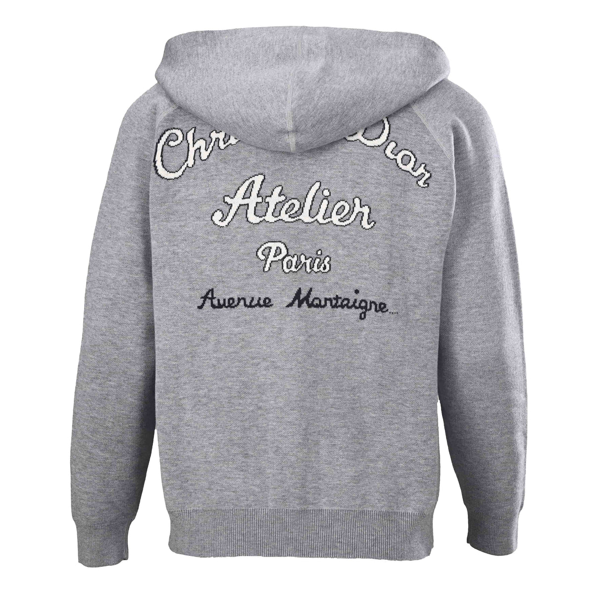 Christian Dior Back Lettering Cashmere Knit Jacket, Reversible Oblique Monogram Jacquard Layering Style