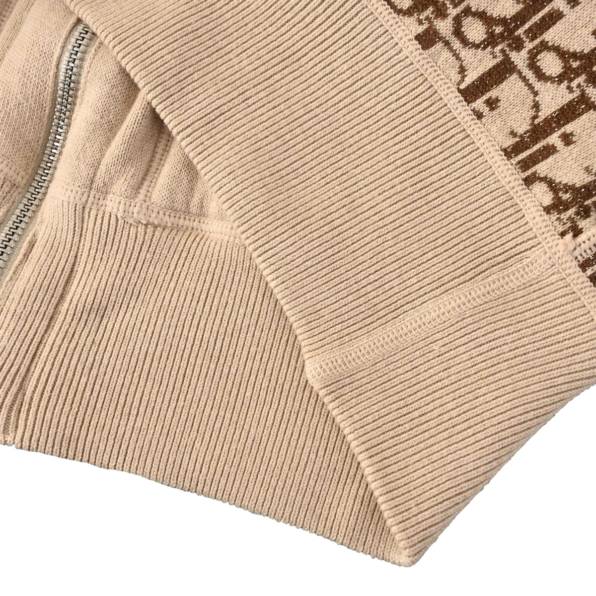 Christian Dior Cashmere Hooded Zip-Up Jacket with Monogram Lining for Casual Layering