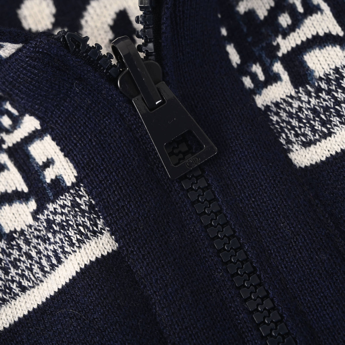 Christian Dior Oblique Reversible Cashmere Knit Jacket, Monogram Jacquard Outerwear with Back Lettering