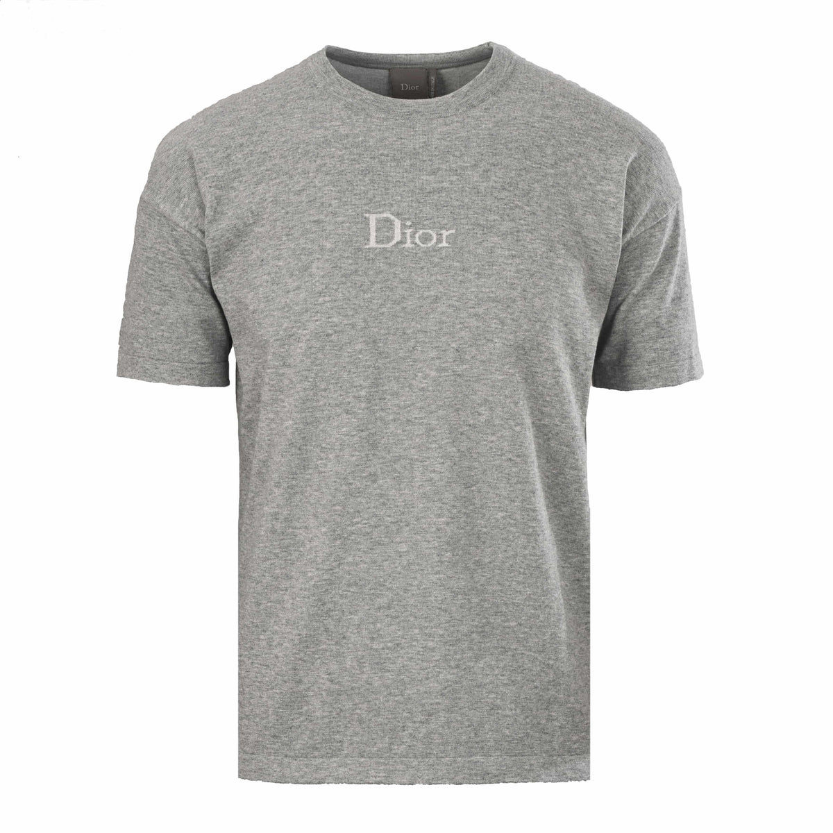 Christian Dior Small Logo Knit T-Shirt with Drop Shoulders and Short Sleeves for Minimalist Styling