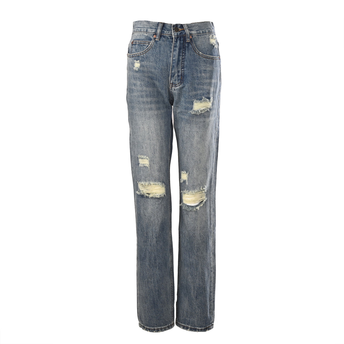 Gucci 1921 Distressed Washed Denim Jeans