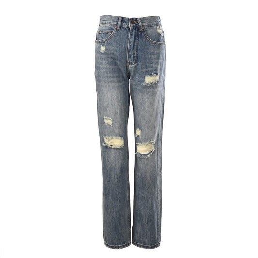 Gucci 1921 Distressed Washed Denim Jeans