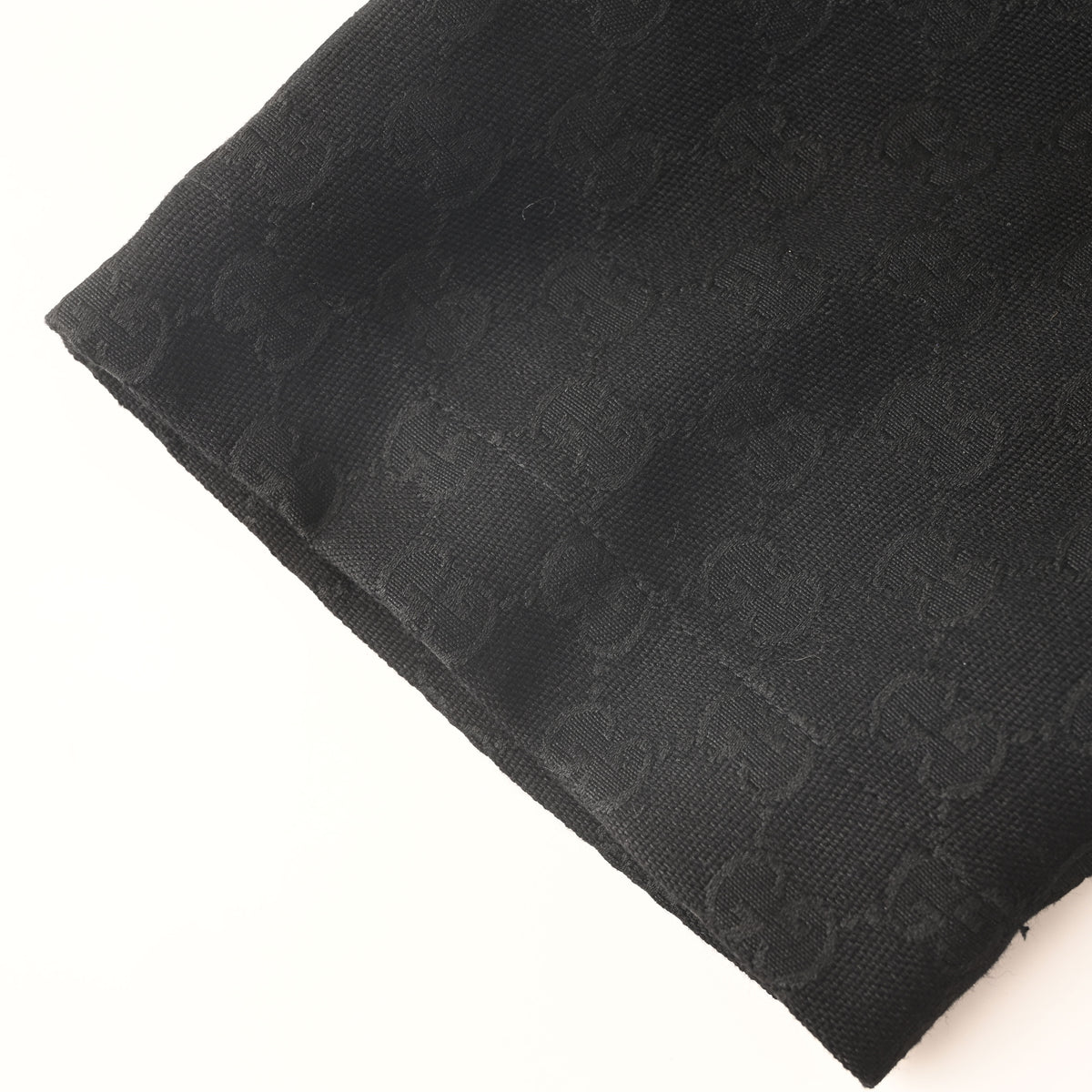 Gucci Black Tonal GG Jacquard Short-Sleeve Camp Collar Shirt