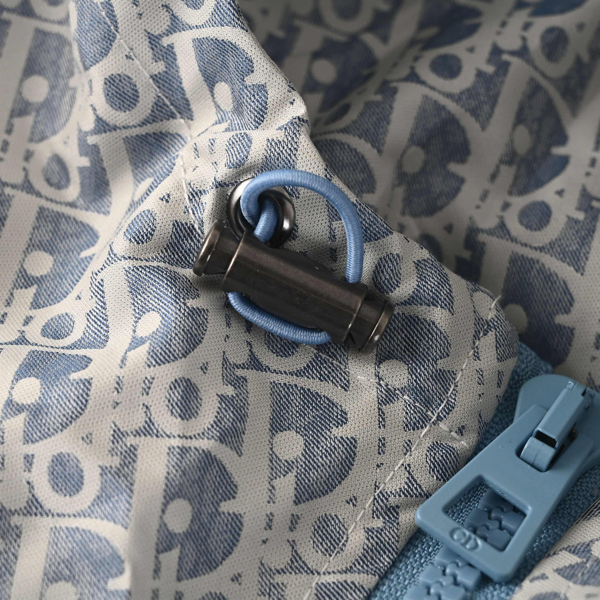 Christian Dior Bee Motif All-Over Logo Zip-Up Jacket, Patterned Outerwear for Casual Streetwear