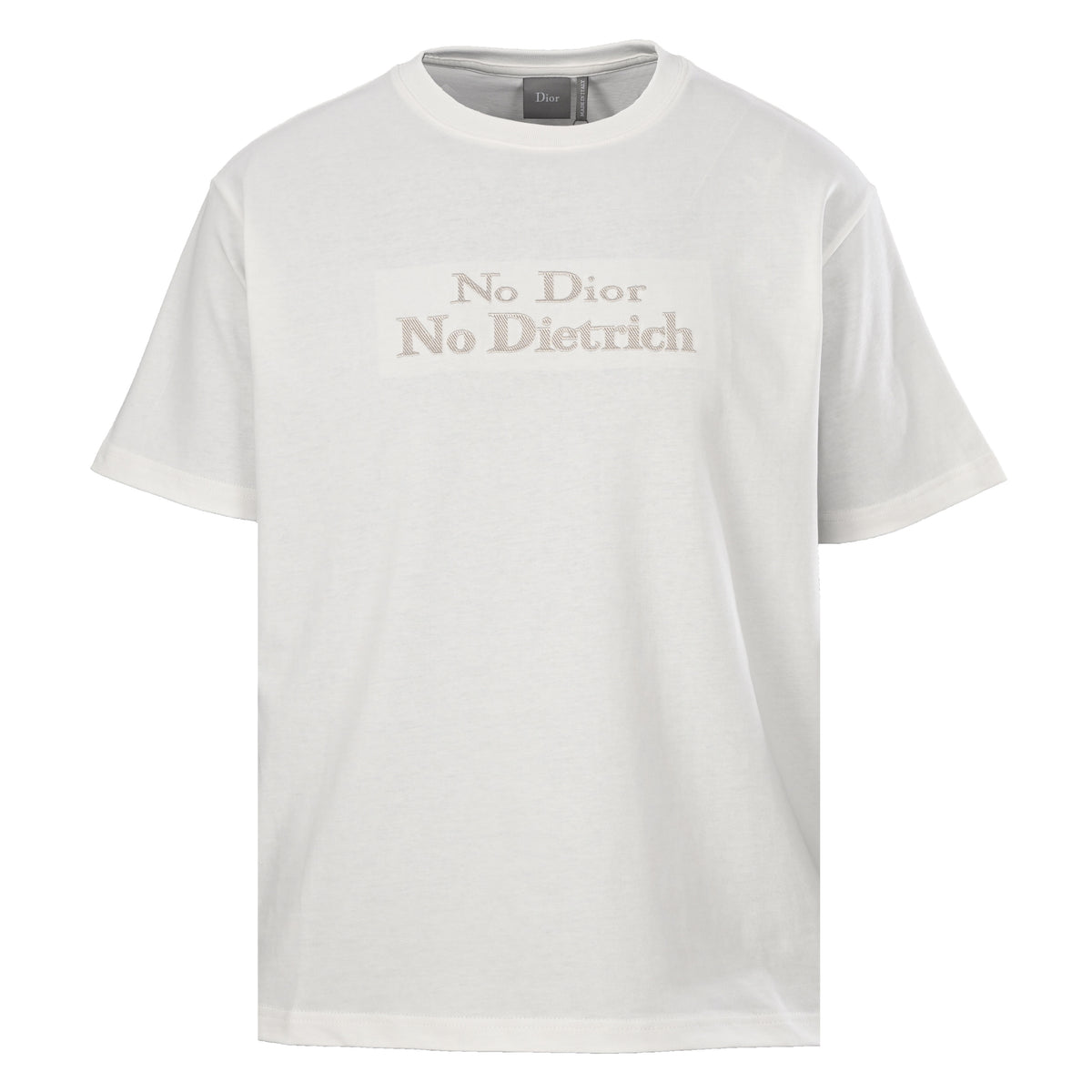 Christian Dior Lettering Emblem Embroidered T-Shirt, Short Sleeve Logo Tee for Everyday Casual Outfits
