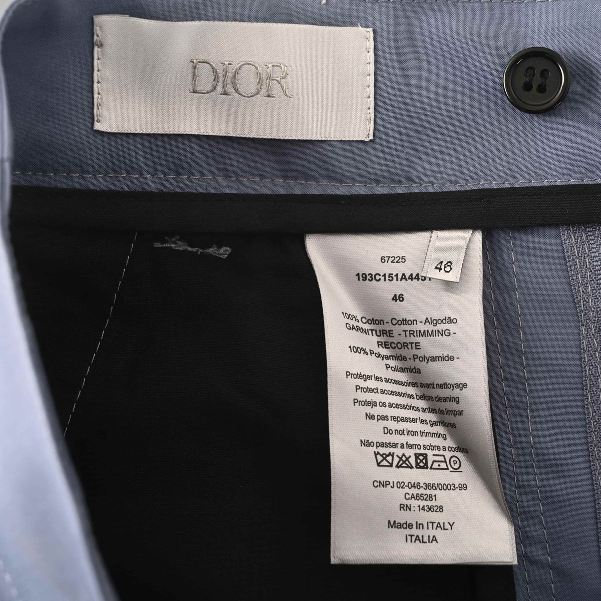 Christian Dior Cargo Pants with Hook-and-Loop Pocket Detail, Utility Trousers for Casual Streetwear