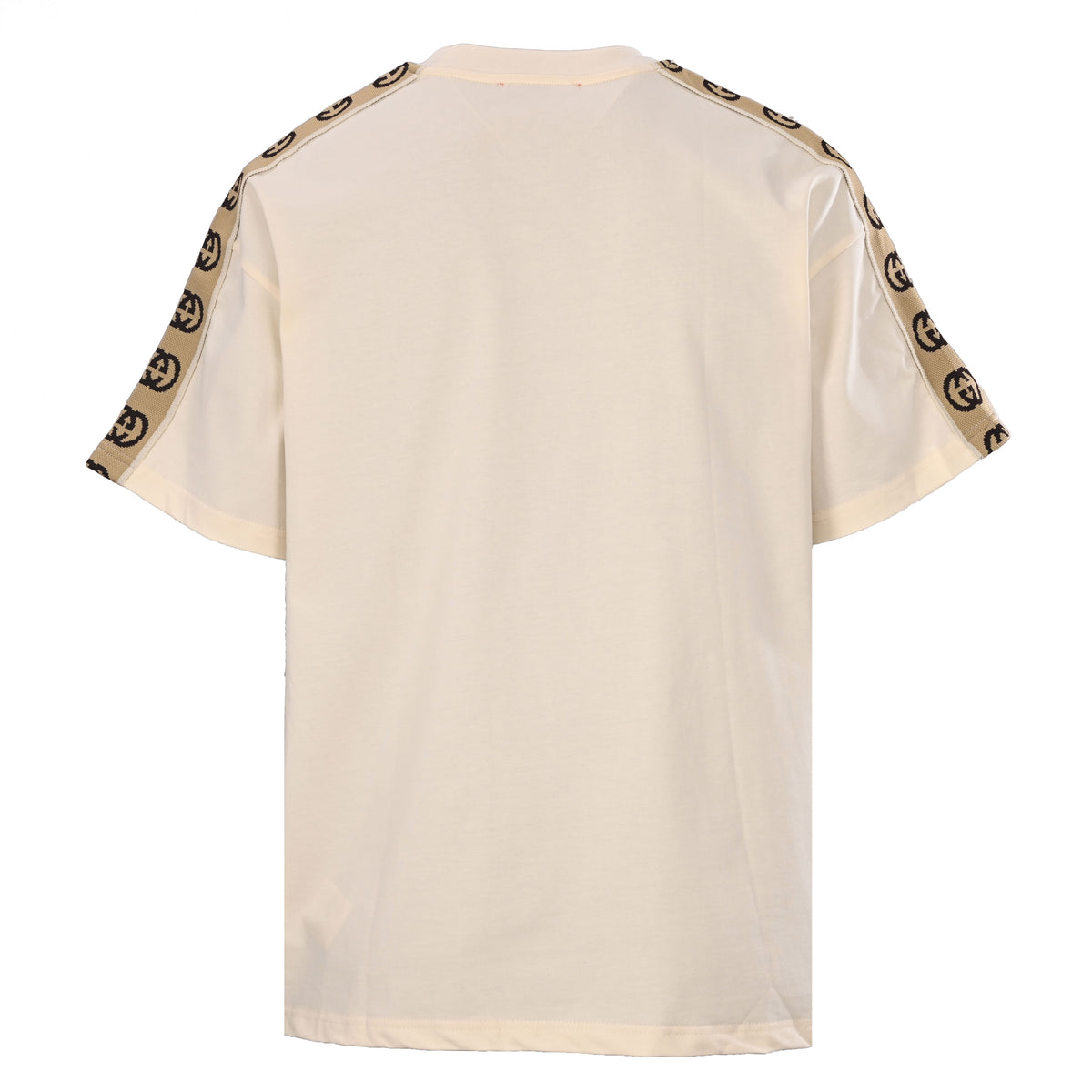 Gucci Beige GG Jacquard Tape Oversized Crewneck T-Shirt
