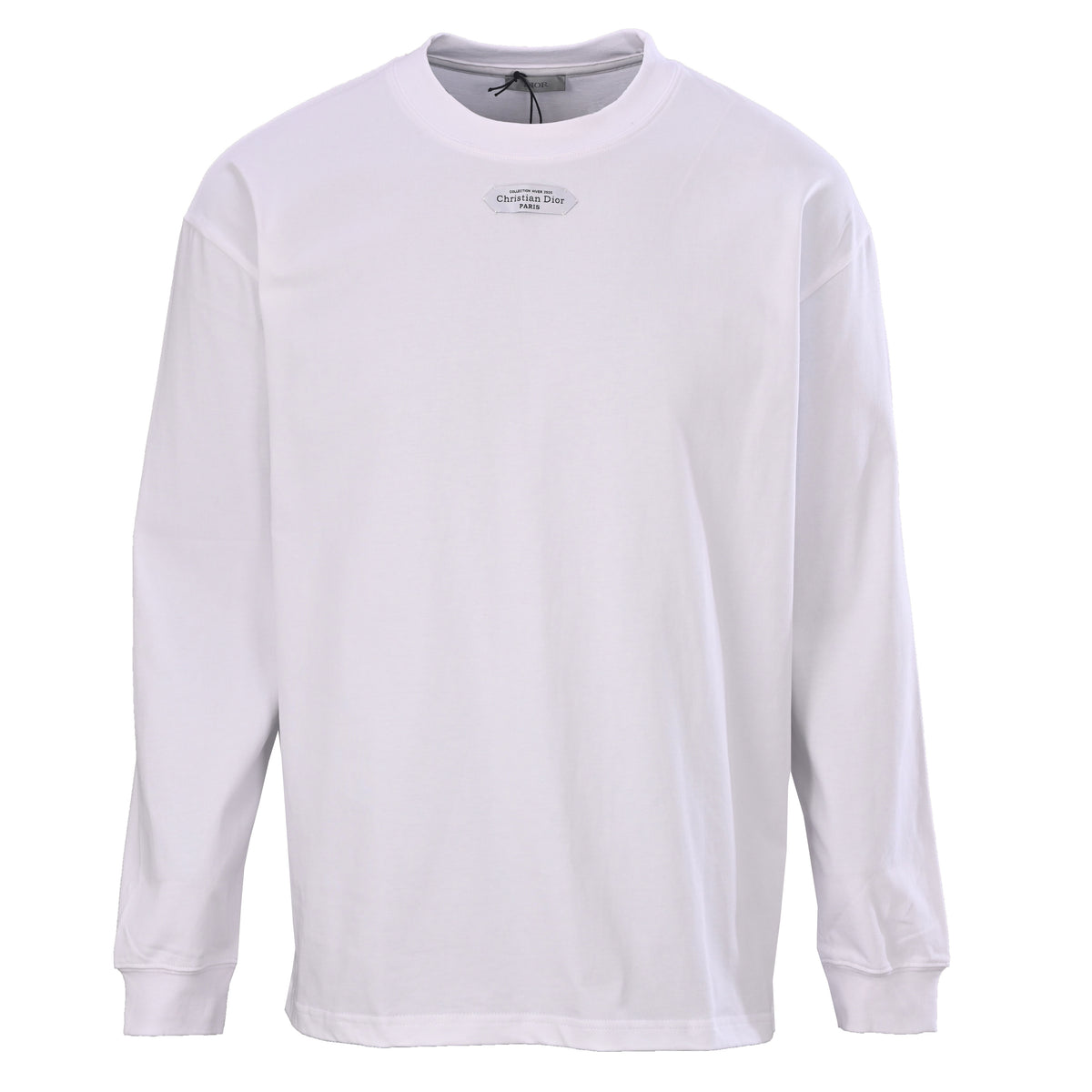 Christian Dior Long Sleeve T-Shirt with Neckline Label Detail for Everyday Layering