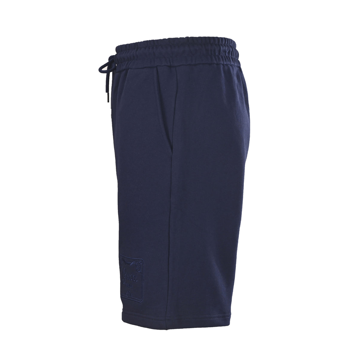 Gucci Navy Tonal Logo Patch Drawstring Shorts