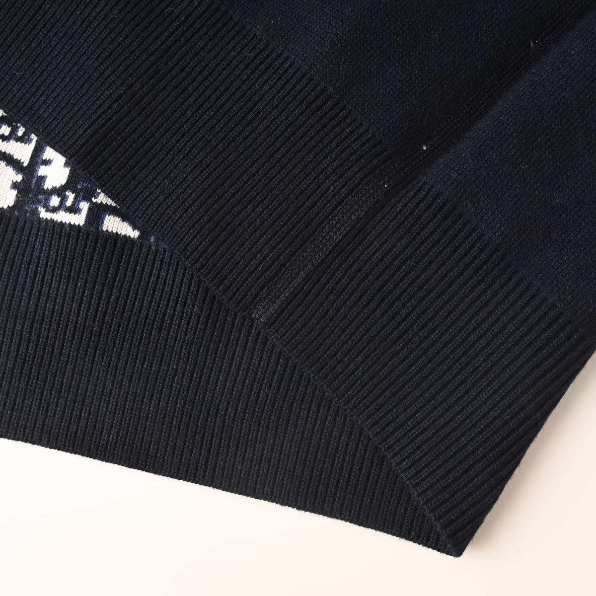 Christian Dior Reversible Monogram Jacquard Sweater, Crewneck Knitwear for Two-Way Styling
