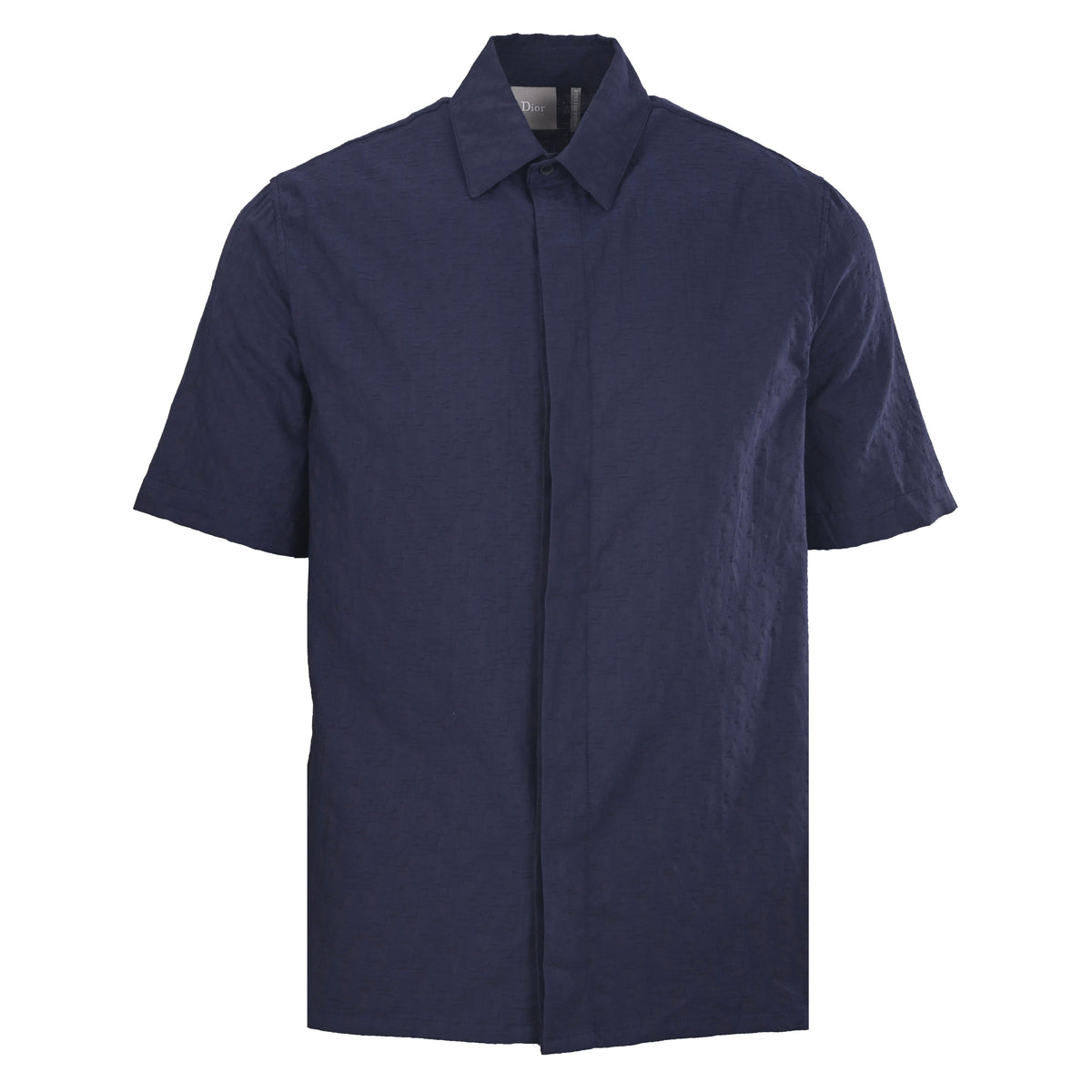 Christian Dior Subtle Jacquard Short-Sleeve Shirt with Woven Pattern for Smart Casual Styling