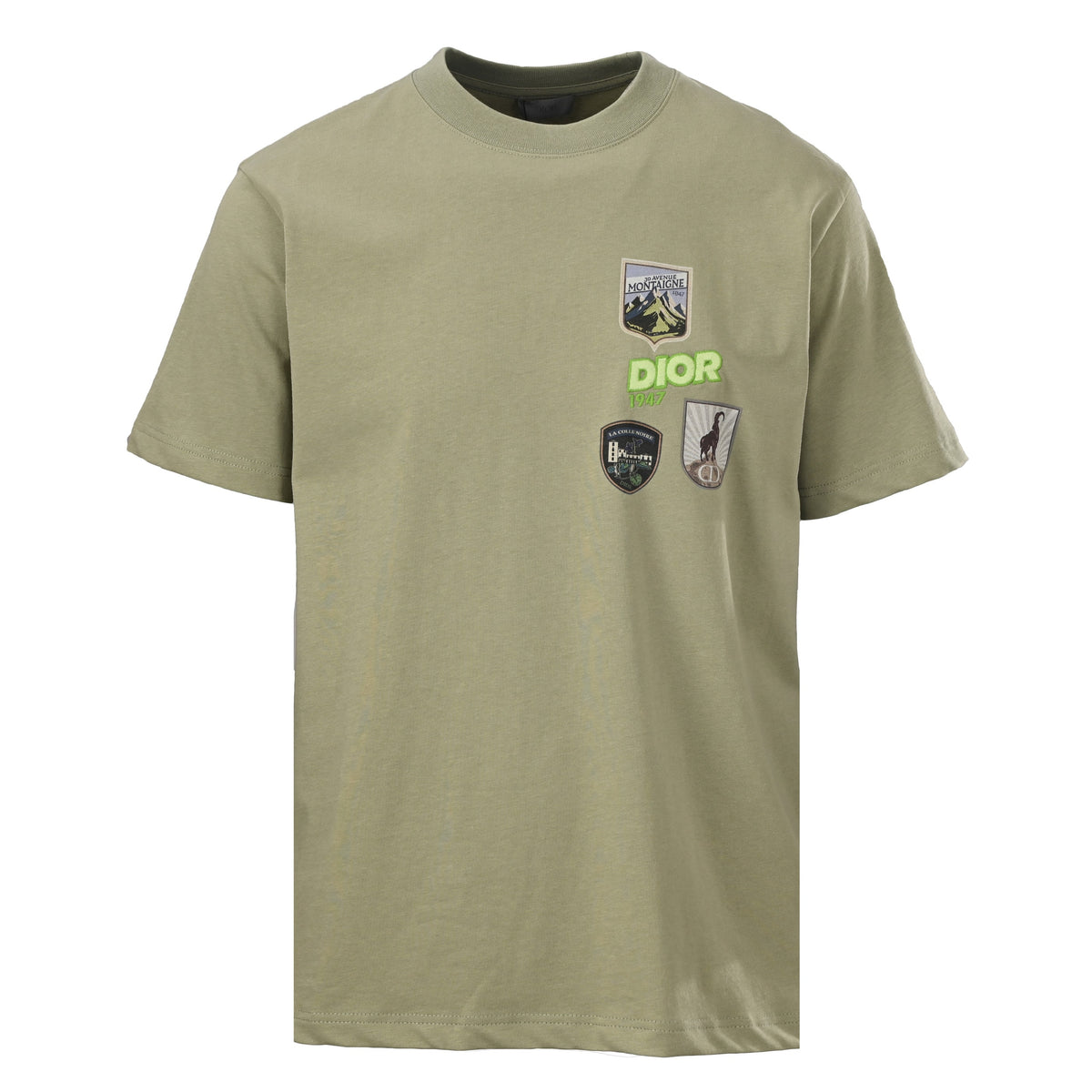 Christian Dior CD Mountain Colorful Patch Graphic T-Shirt | Short-Sleeve Streetwear Tee