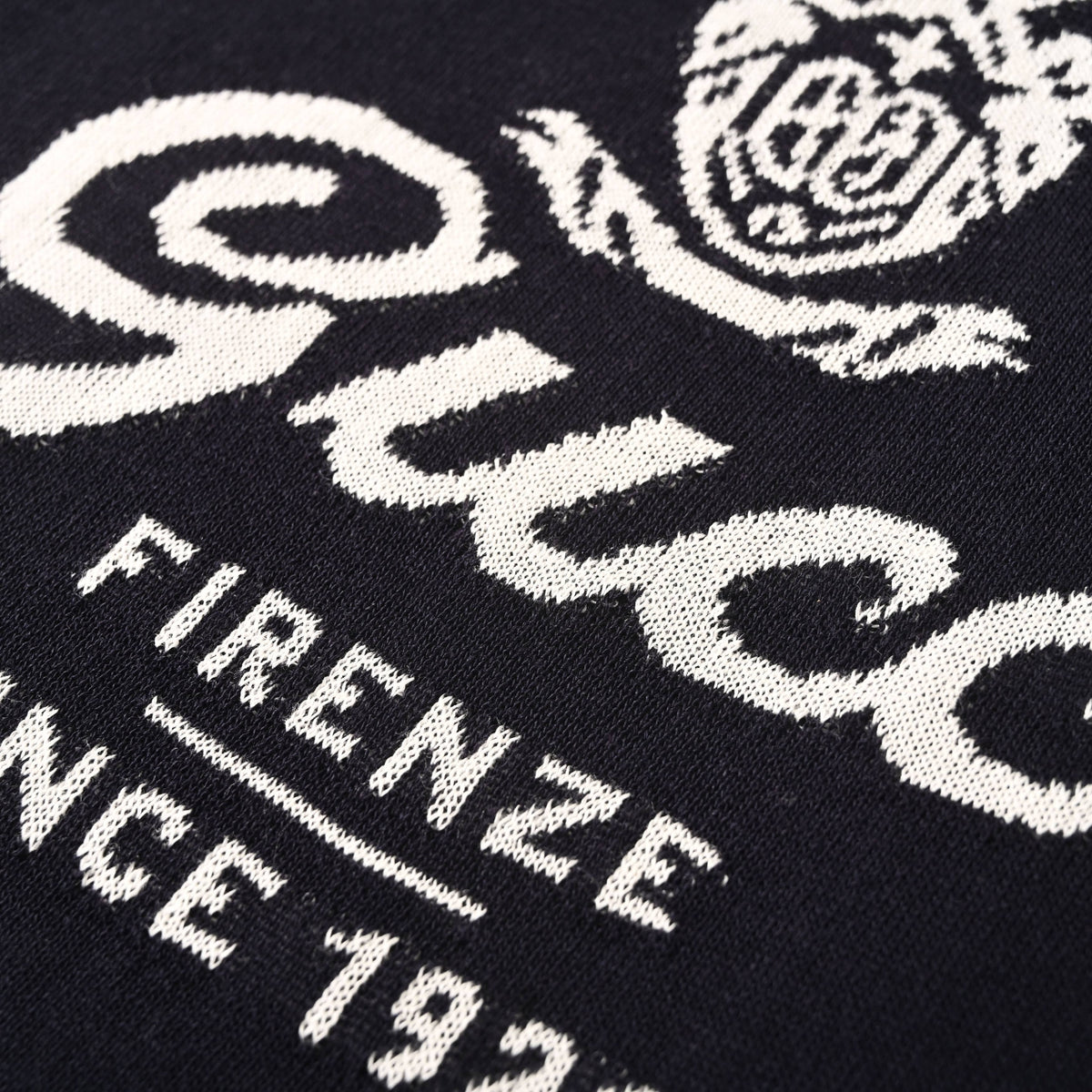 Gucci Black Firenze 1921 Intarsia Knit Crewneck T-Shirt