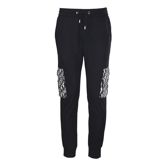 Christian Dior Monogram Cuffed Jogger Pants with Square Label, Letter Embroidery and Side Pockets