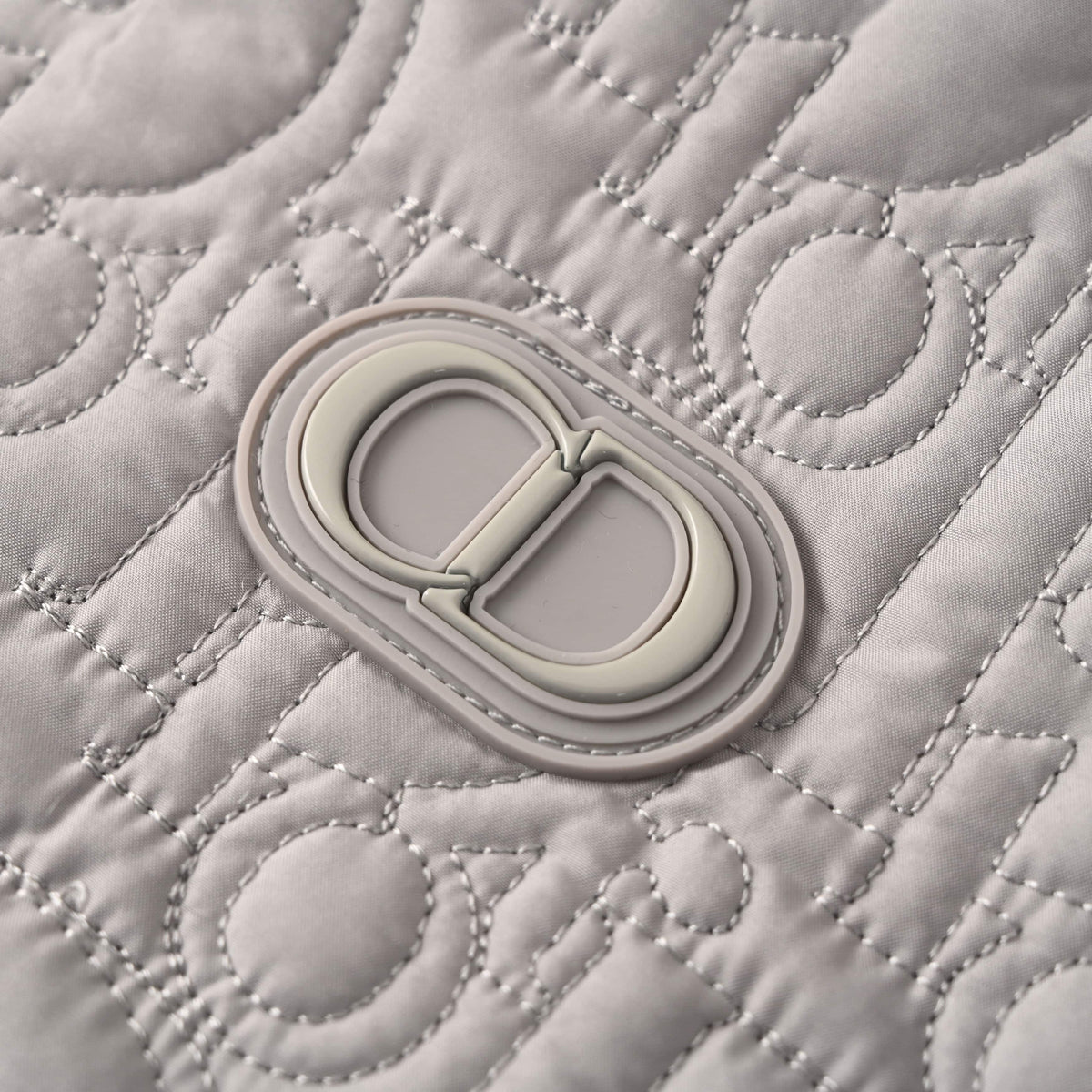 Christian Dior CD Chest Detail Quilted Zip-Up Jacket, Embossed Hooded Outerwear for Casual Streetwear