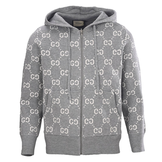 Gucci GG Diamond Jacquard Cotton Zip-Up Hoodie
