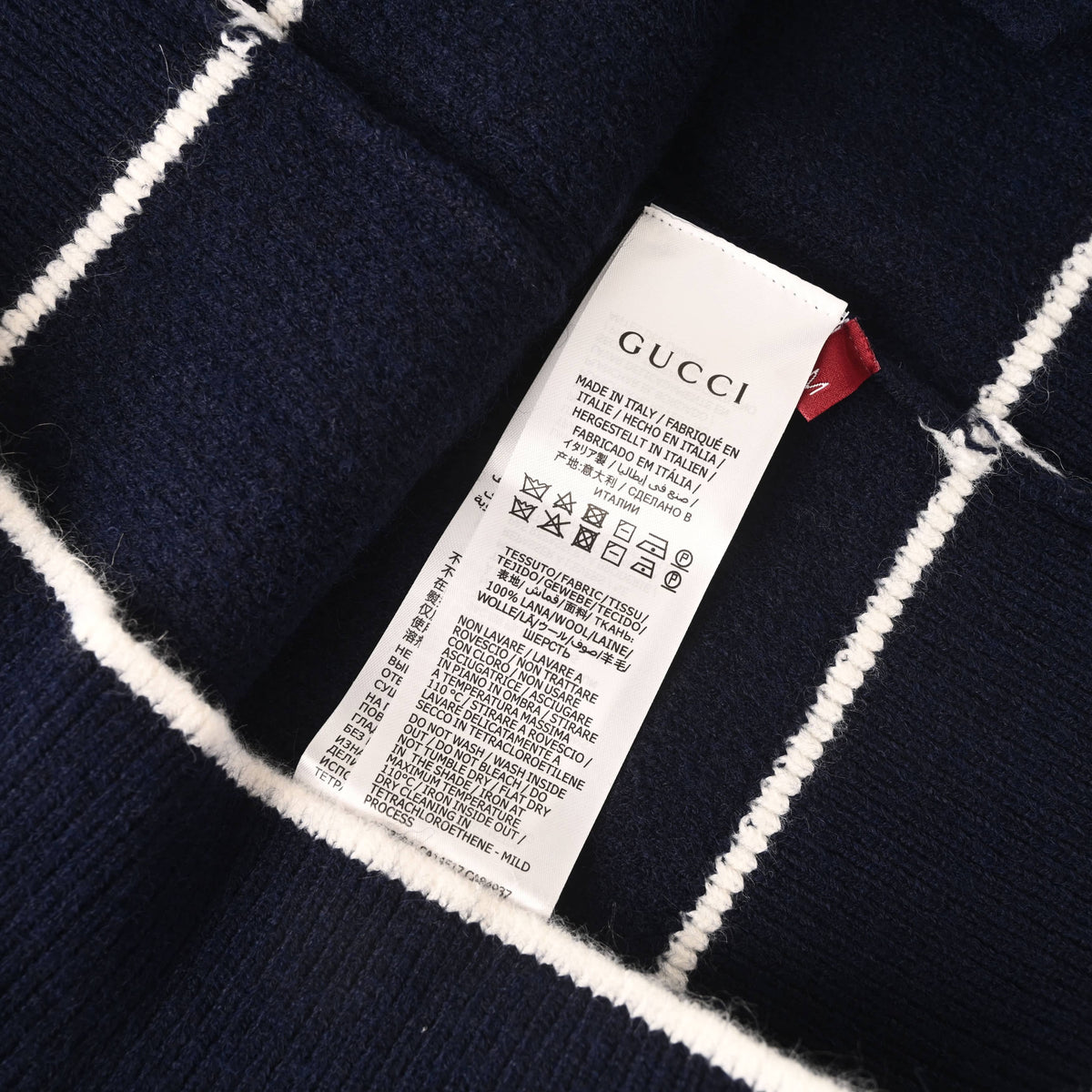 Gucci Unisex GG Embroidered Contrast Stripe Cardigan
