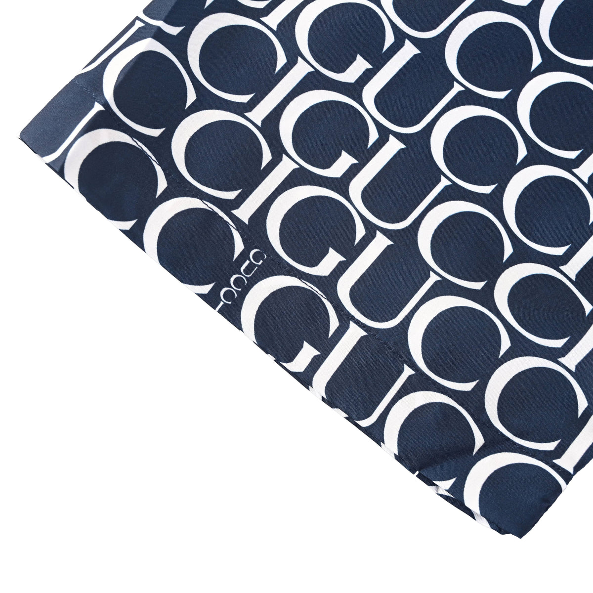 Gucci Navy All-Over Logo Print Short-Sleeve Camp Collar Shirt