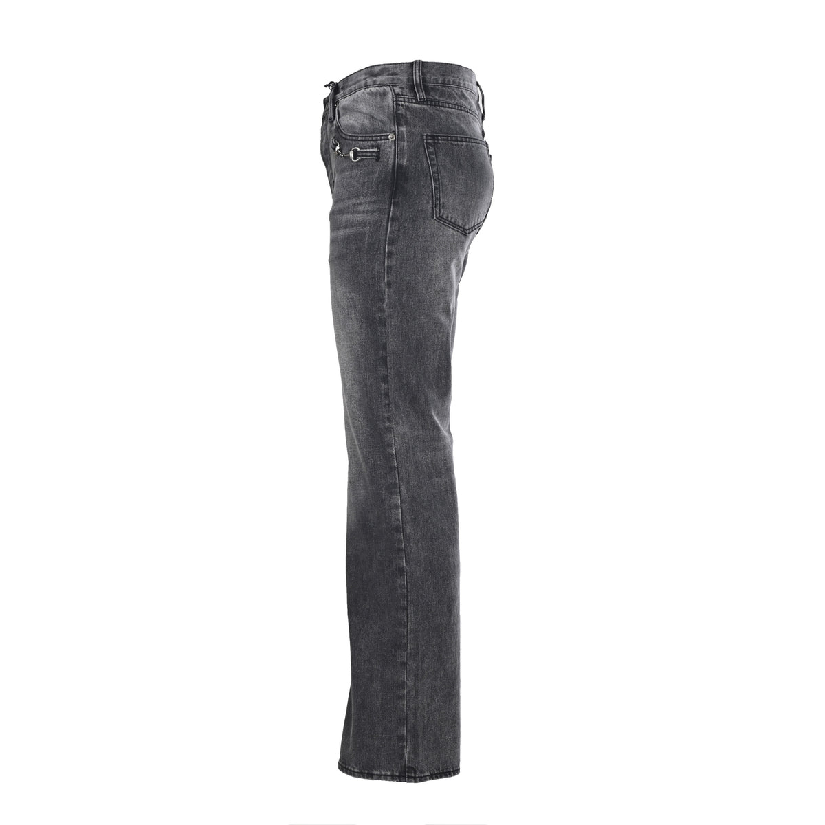 Gucci Washed Grey Horsebit Detail Straight-Leg Jeans