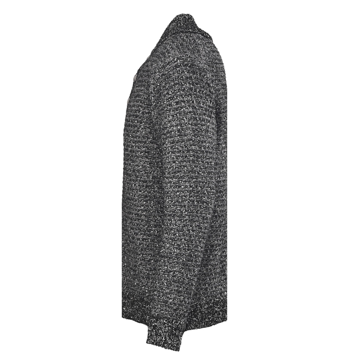 Christian Dior All-Over Sequin Wool Blend Tweed Knit Sweater, Textured Statement Knitwear