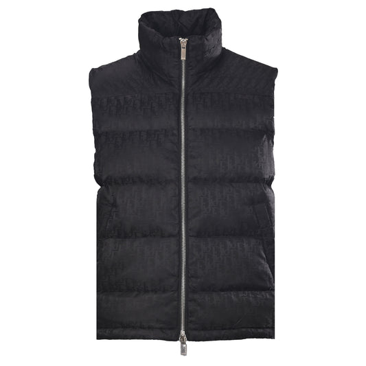 Christian Dior All-Over Monogram Down Gilet with Subtle Tonal Print, Sleeveless Outerwear
